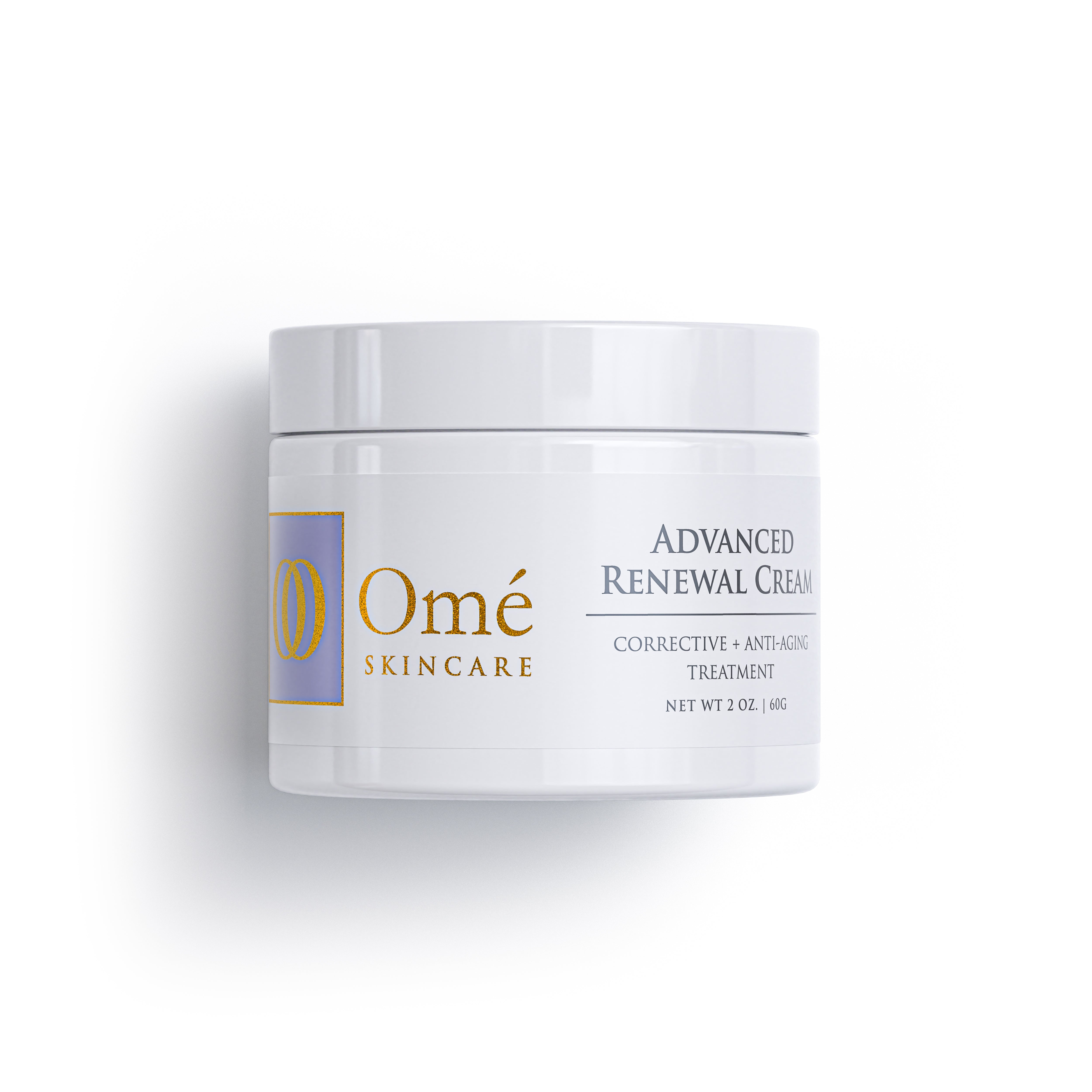 Jar of Omé Skincare Advanced Renewal Cream on a white background