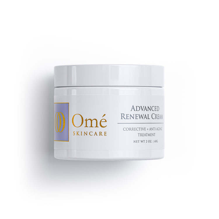 Jar of Omé Skincare Advanced Renewal Cream on a white background