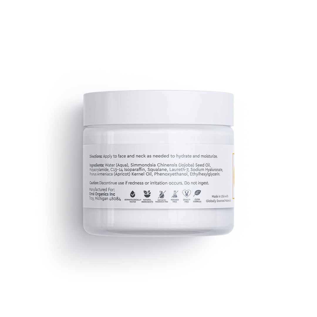White jar with label on a white background