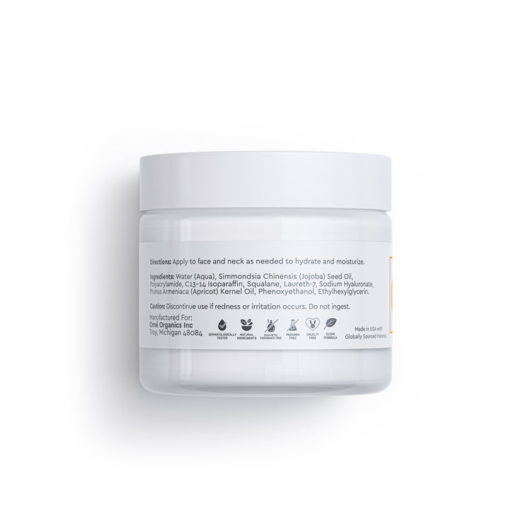 White jar with label on a white background
