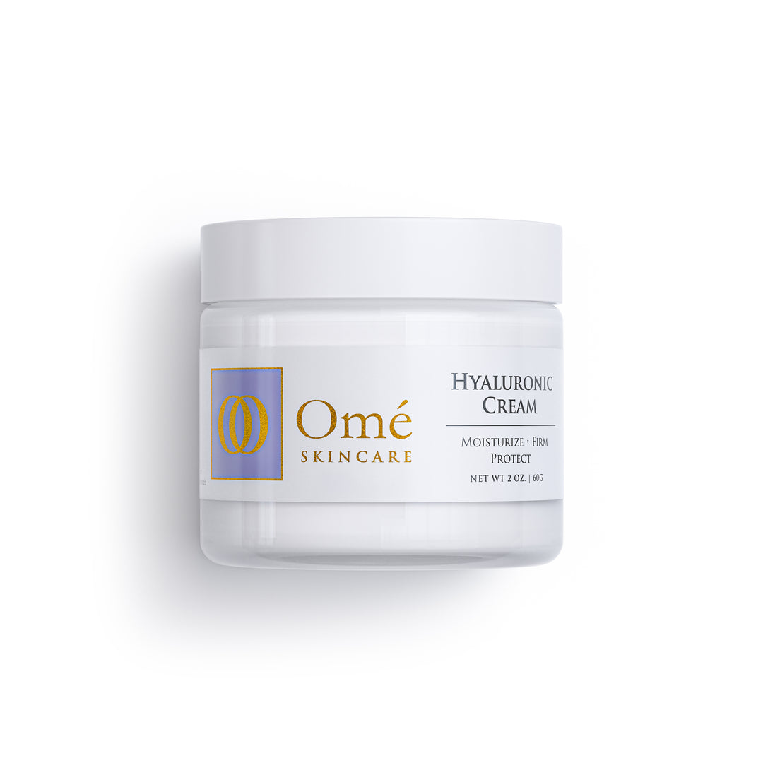 Jar of Omé Skincare Hyaluronic Cream on a white background