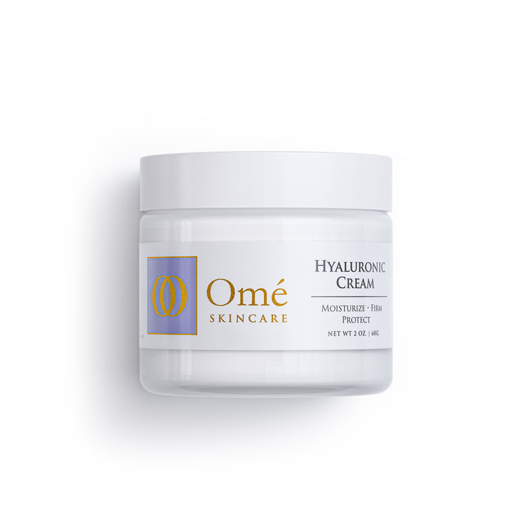 Jar of Omé Skincare Hyaluronic Cream on a white background
