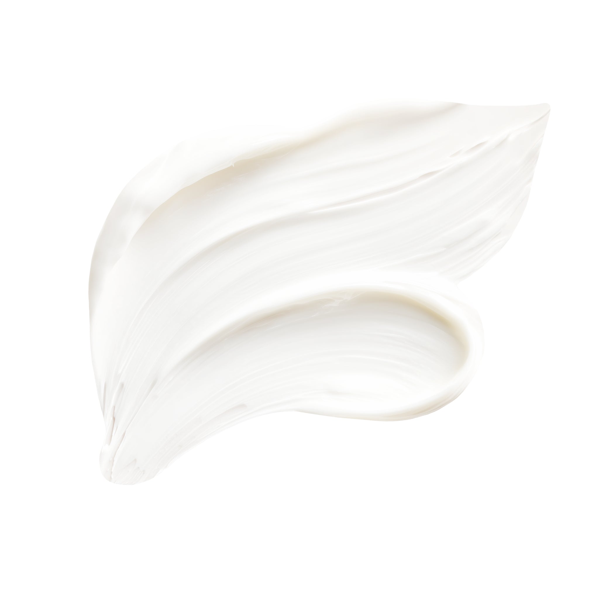 White cream swatch on a white background