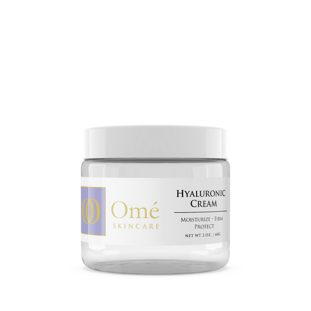 Jar of Omé Skincare Hyaluronic Cream on a white background