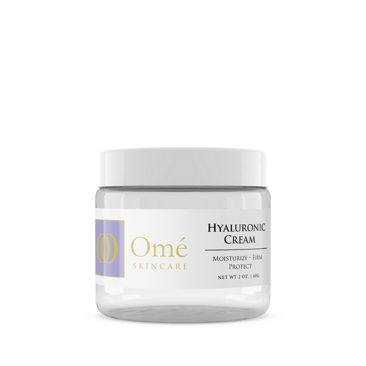 Jar of Omé Skincare Hyaluronic Cream on a white background